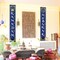 Eid Mubarak Decoration Set Ramadan Mubarak Porch Sign Ramadan Banner Hanging Decoration for Indoor/outdoor Decor Eid Al-fitr Party(Blue)